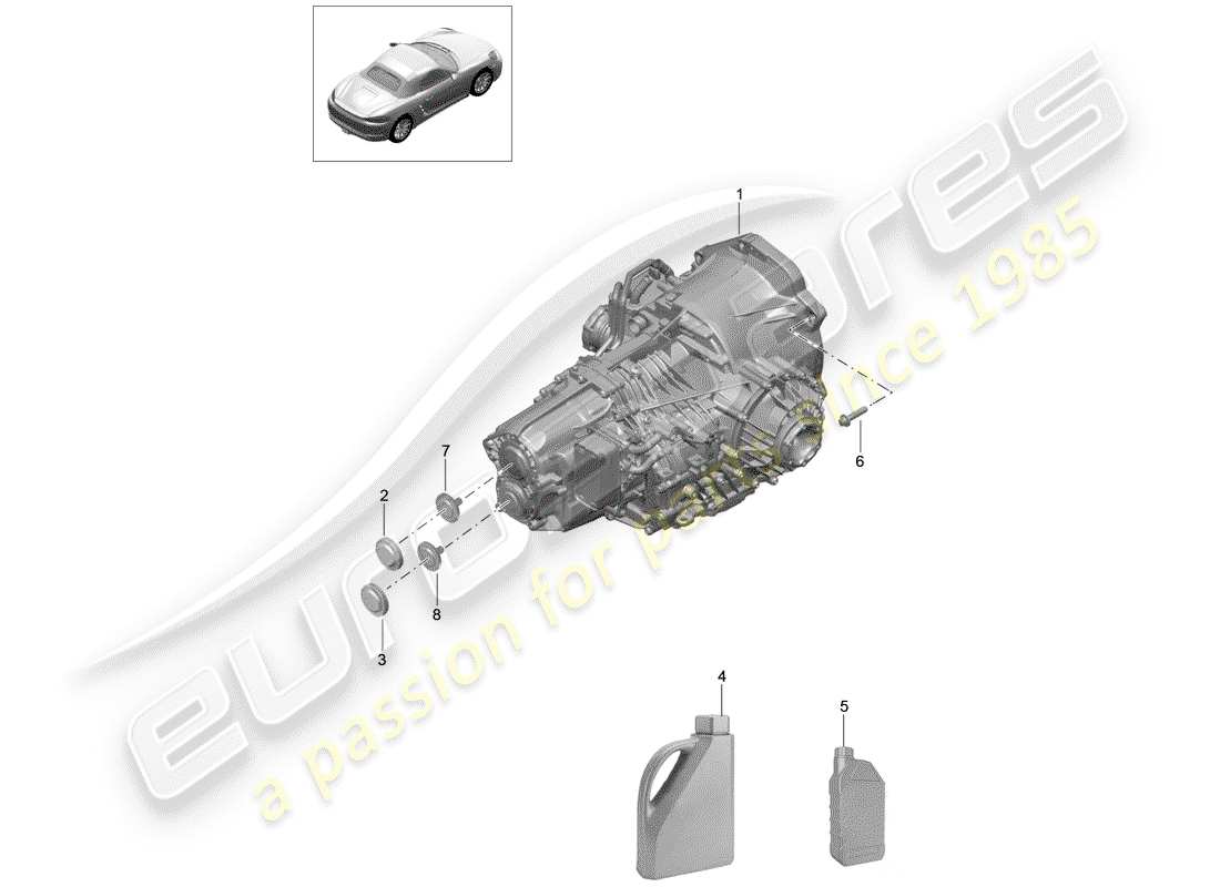 porsche 718 boxster (2020) - pdk - part diagram