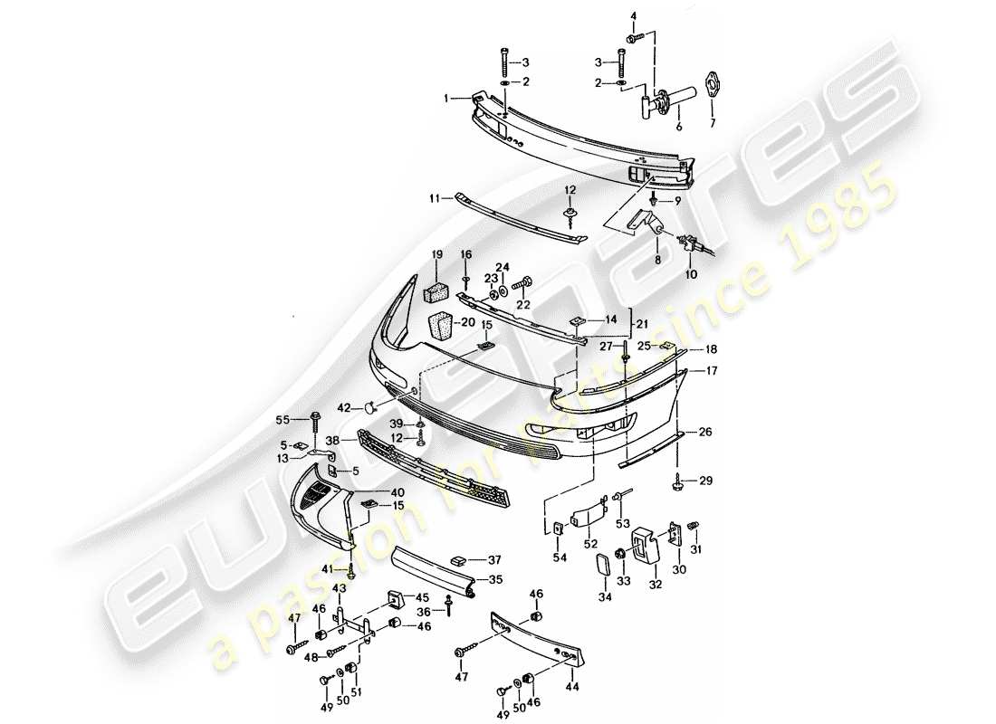 porsche 993 (1997) bumper part diagram