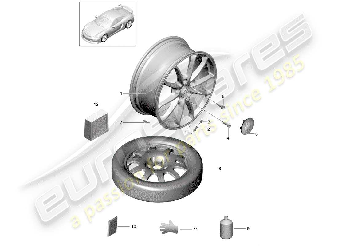 porsche 2016 wheels part diagram