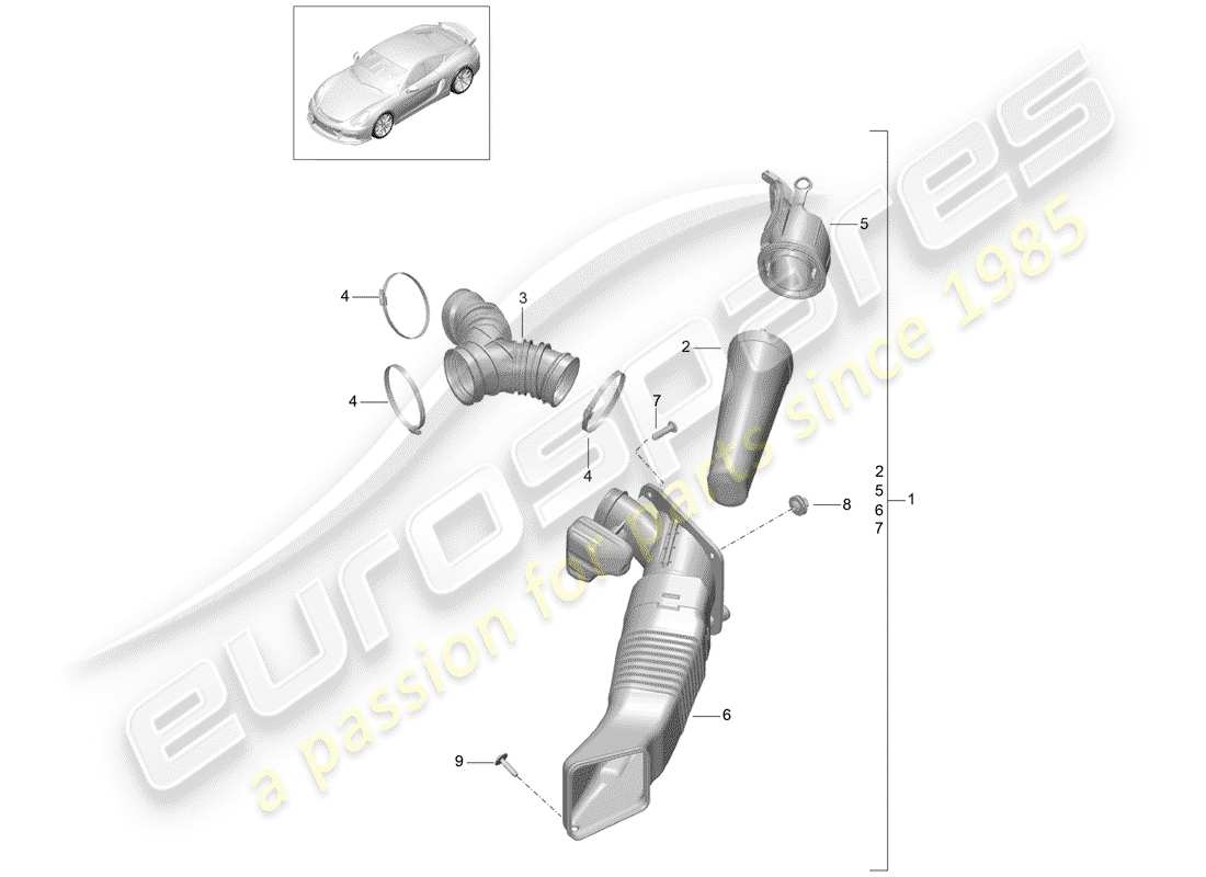 porsche 2016 air cleaner part diagram