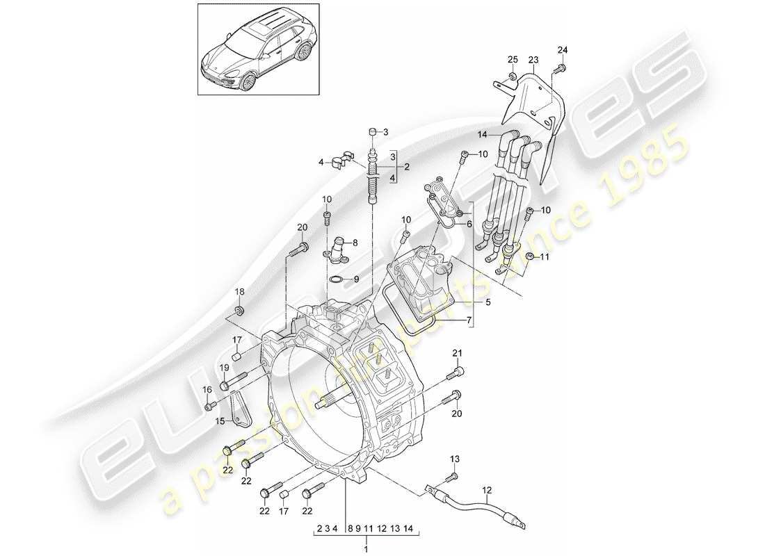 porsche cayenne e2 (2011) traction motor for elec. drive part diagram