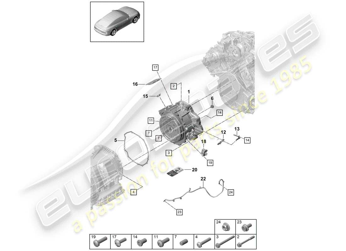 porsche panamera 971 (2017) traction motor for elec. drive part diagram