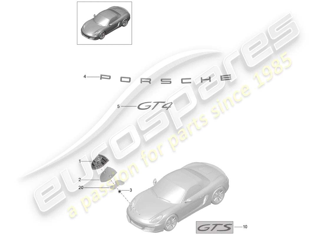 porsche 2016 nameplates part diagram