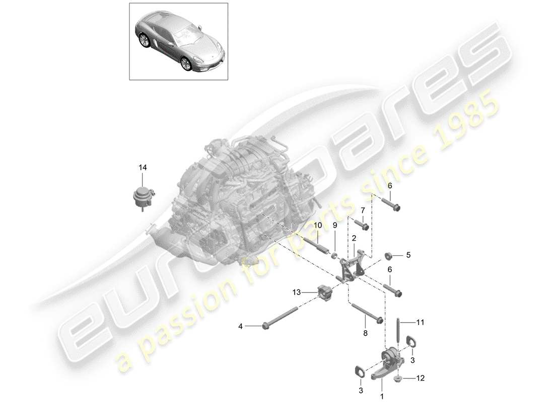 porsche 2016 engine suspension part diagram