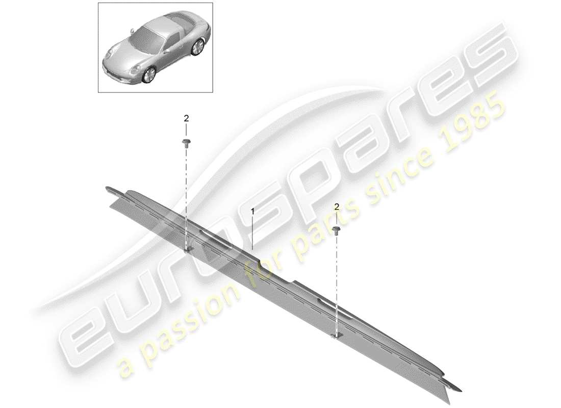 porsche 991 gen. 2 (2019) wind deflector part diagram