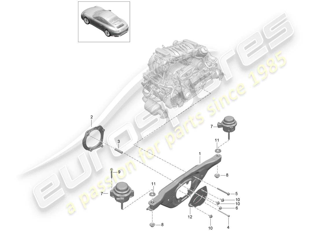 porsche 991 gen. 2 (2019) engine lifting tackle part diagram