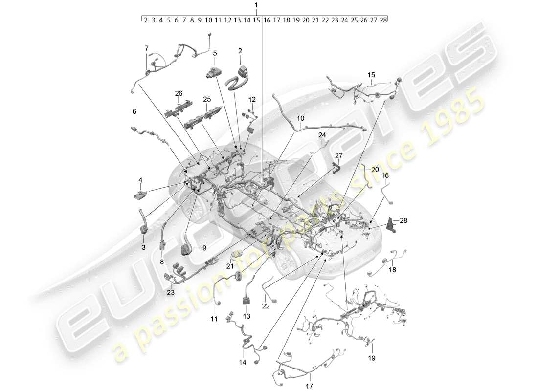 porsche 991 gen. 2 (2018) wiring harnesses part diagram