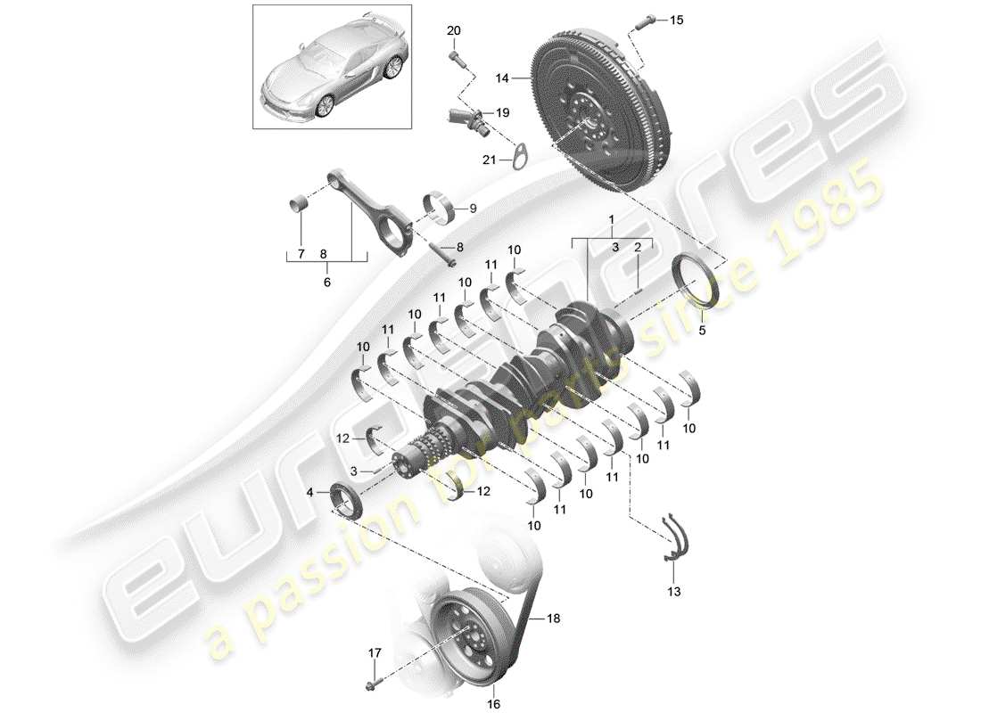 porsche 2016 crankshaft part diagram