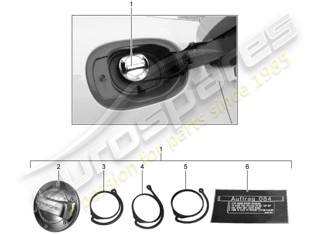 porsche tequipment macan (2015) cap with retaining strap for part diagram