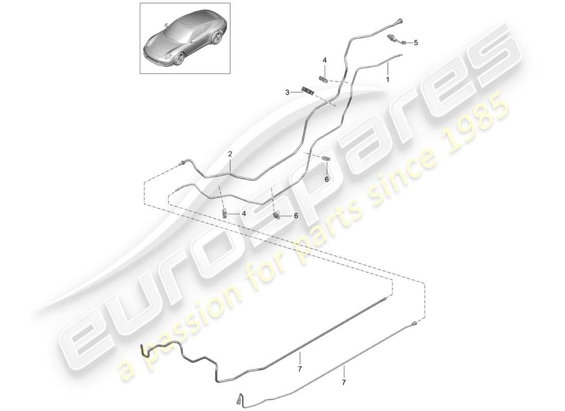 porsche 991 (2013) fuel system parts diagram