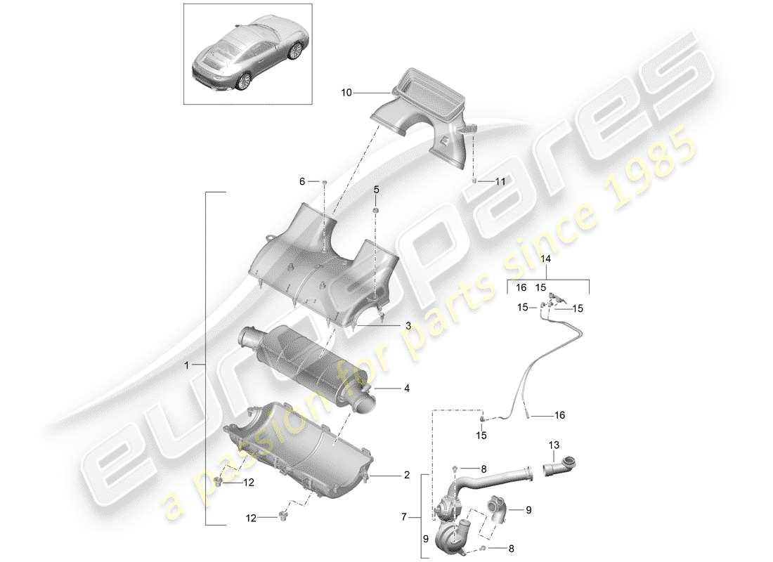 porsche 991 gen. 2 (2019) air cleaner part diagram