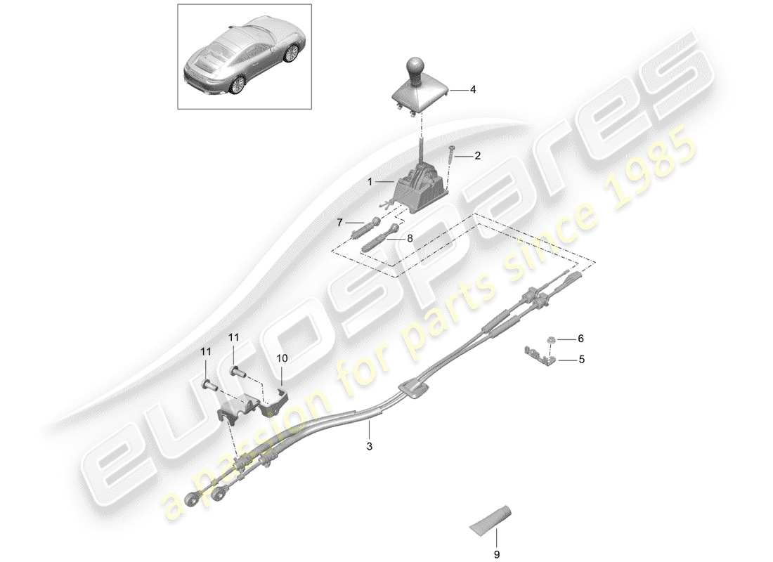 porsche 991 gen. 2 (2019) shift mechanism part diagram