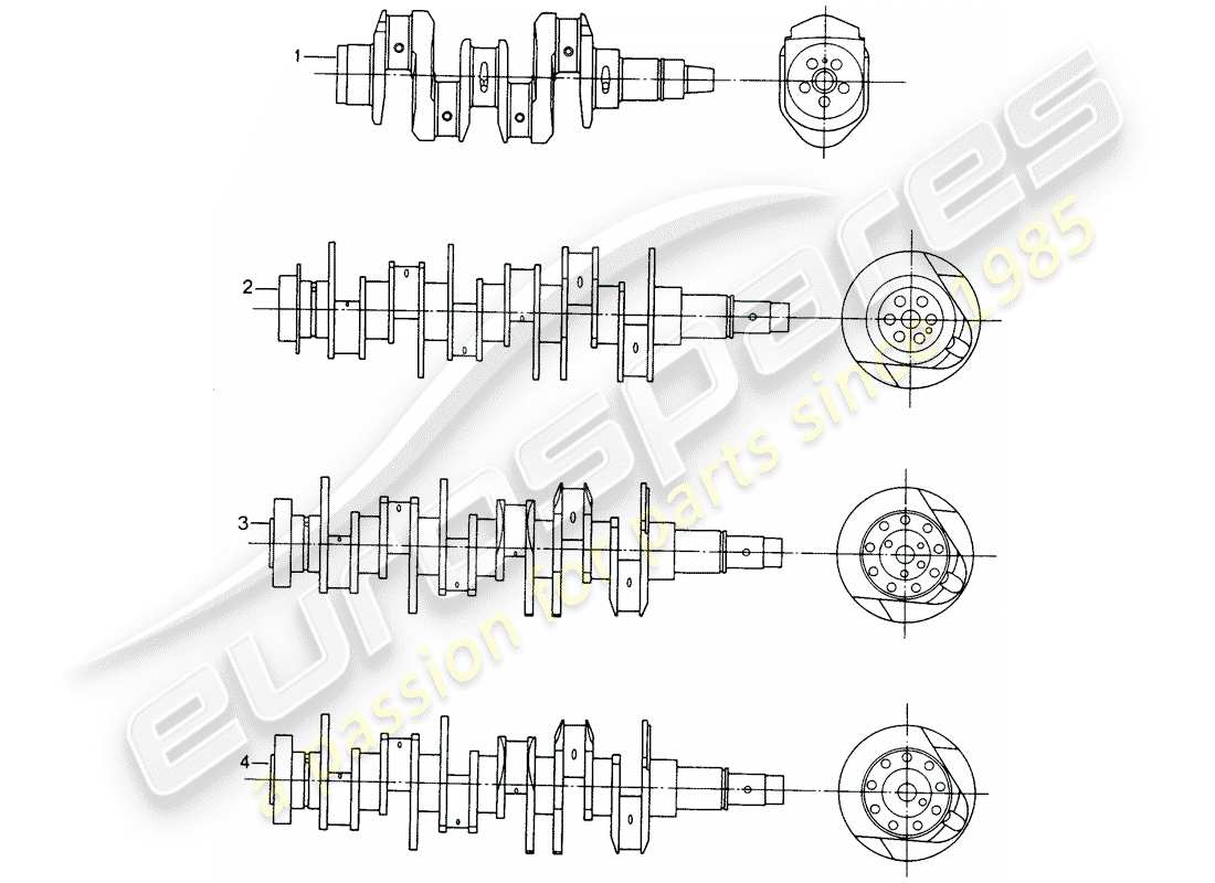 porsche replacement catalogue (1969) crankshaft part diagram