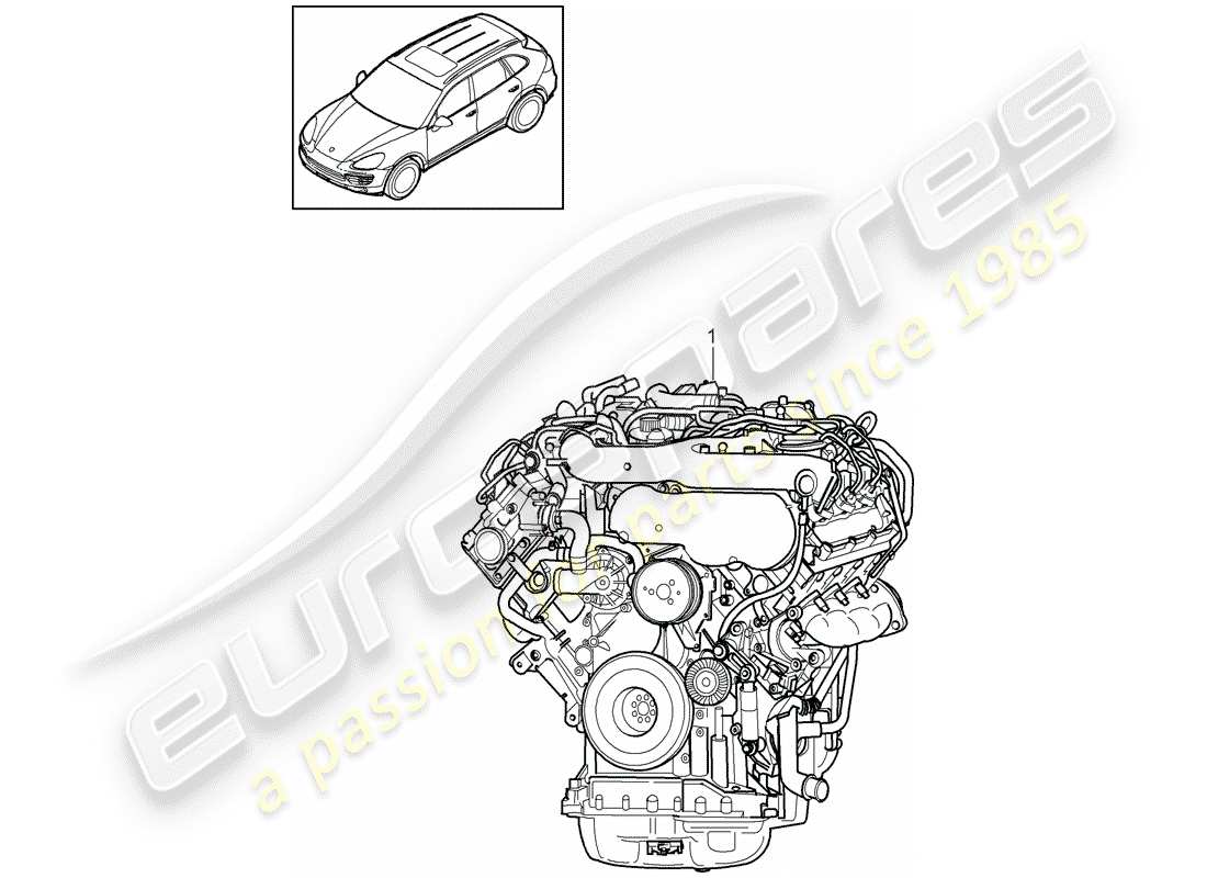 porsche cayenne e2 (2012) replacement engine parts diagram