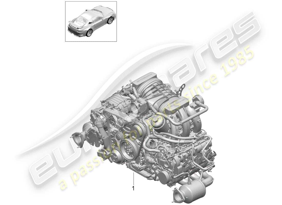 porsche 991r/gt3/rs (2020) replacement engine parts diagram