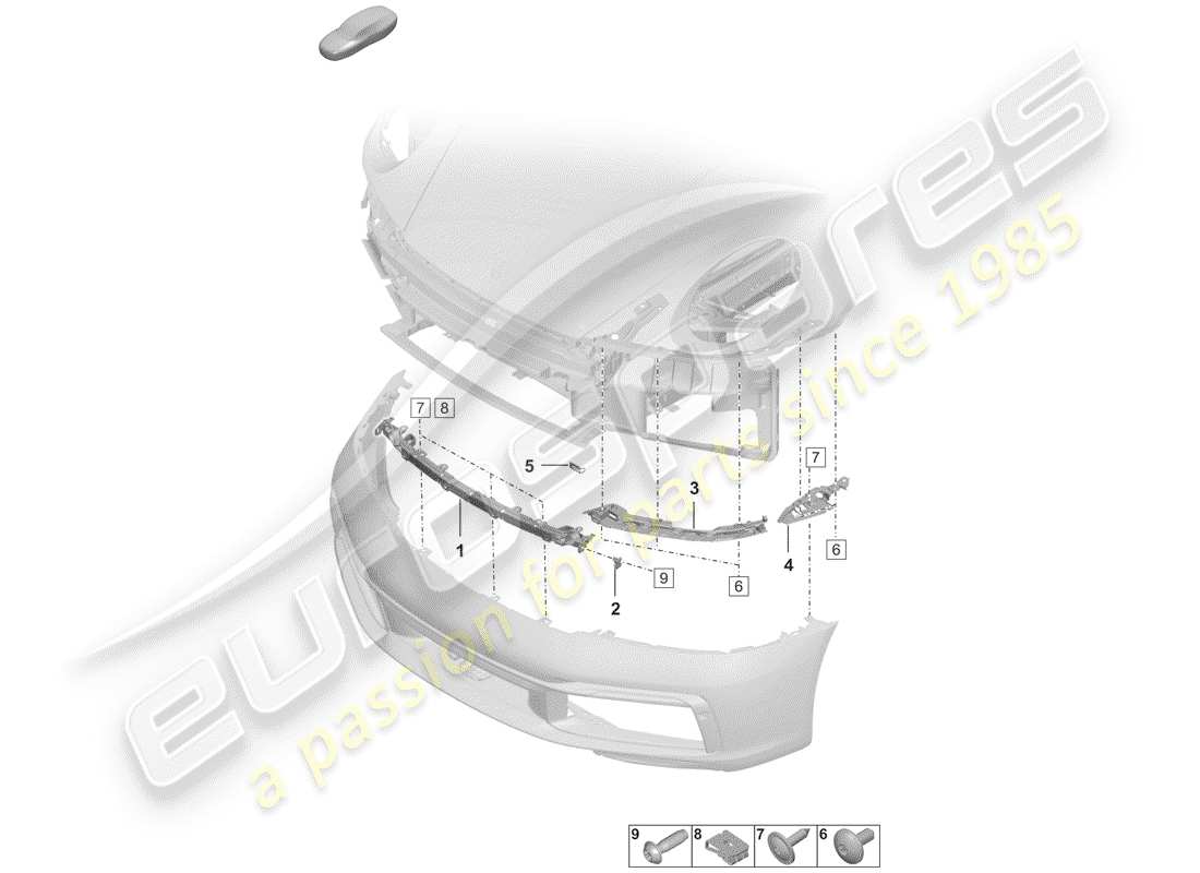 porsche 2020 bumper parts diagram