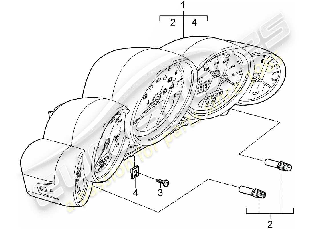 porsche 911 t/gt2rs (2012) instruments parts diagram