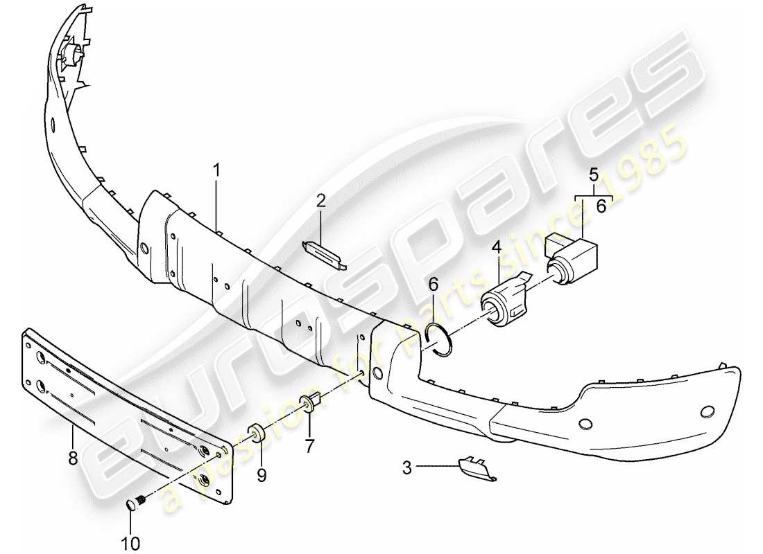 porsche cayenne (2003) bumper guards part diagram