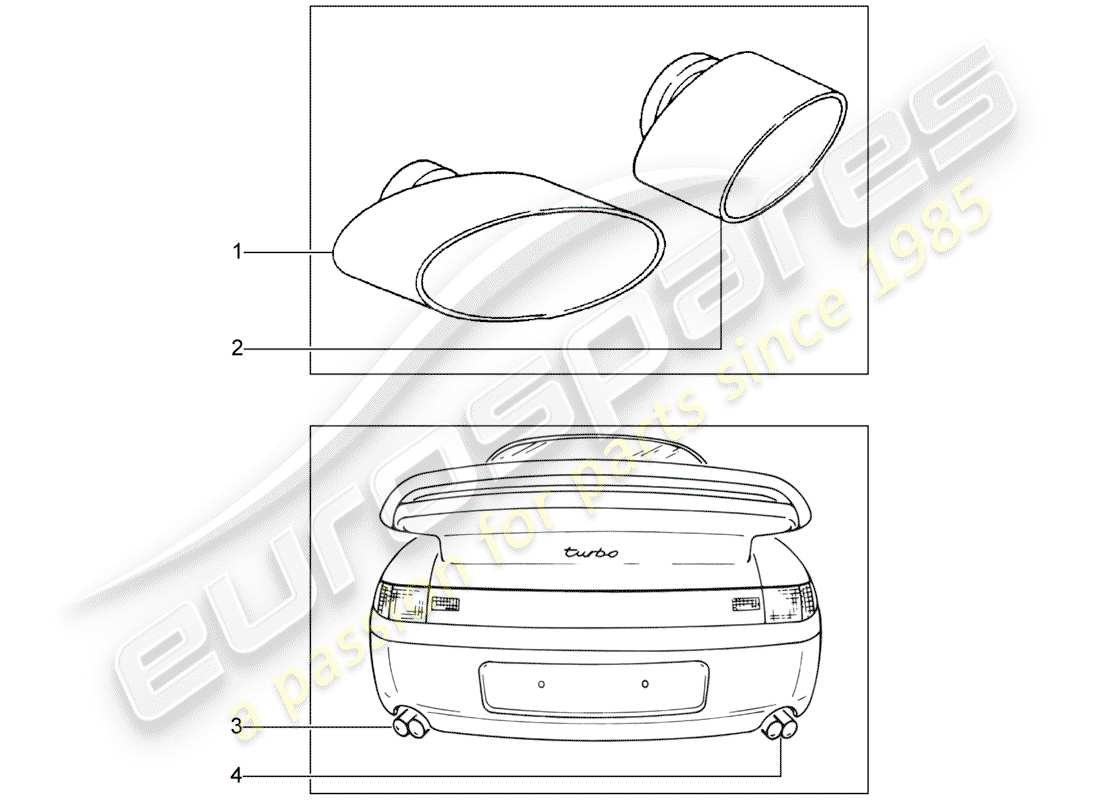 porsche tequipment catalogue (2012) tail pipe part diagram