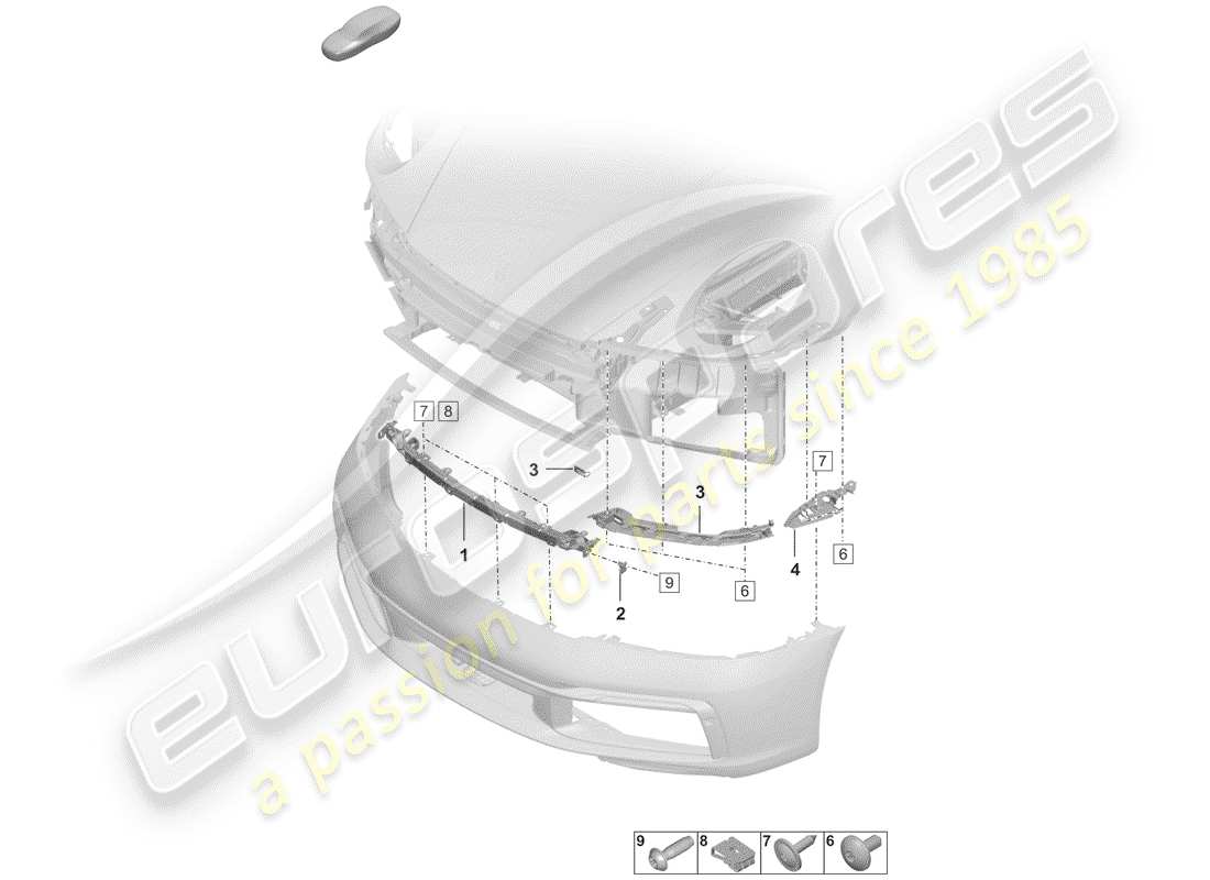 porsche 2019 bumper part diagram