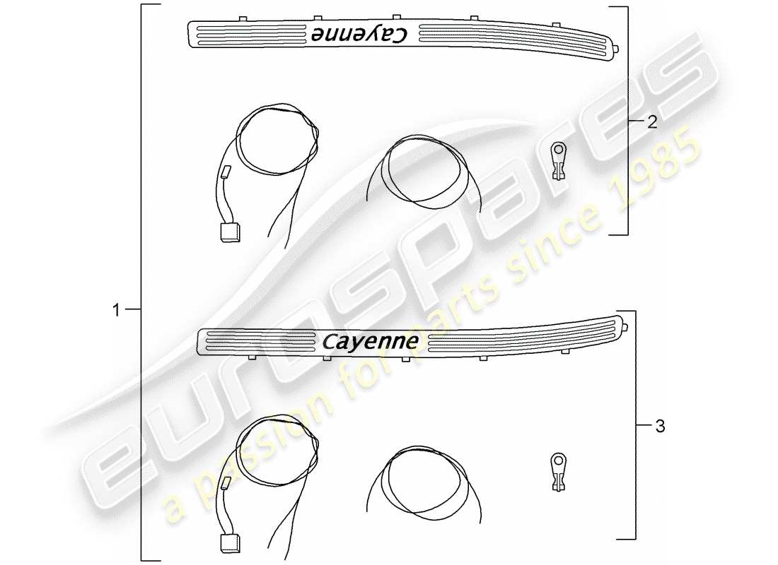 porsche tequipment cayenne (2008) scuff plate - sill panel parts diagram