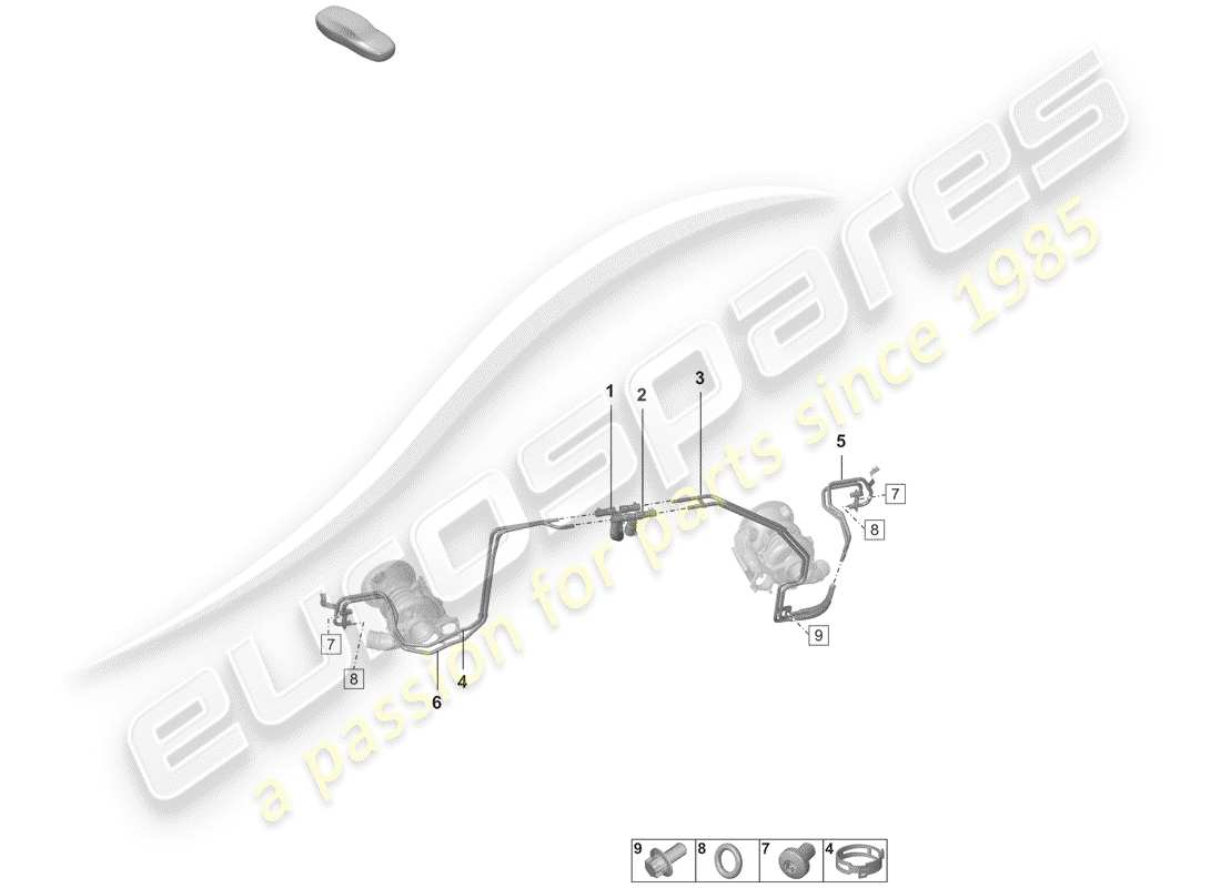 porsche 992 (2020) exhaust gas turbocharger part diagram