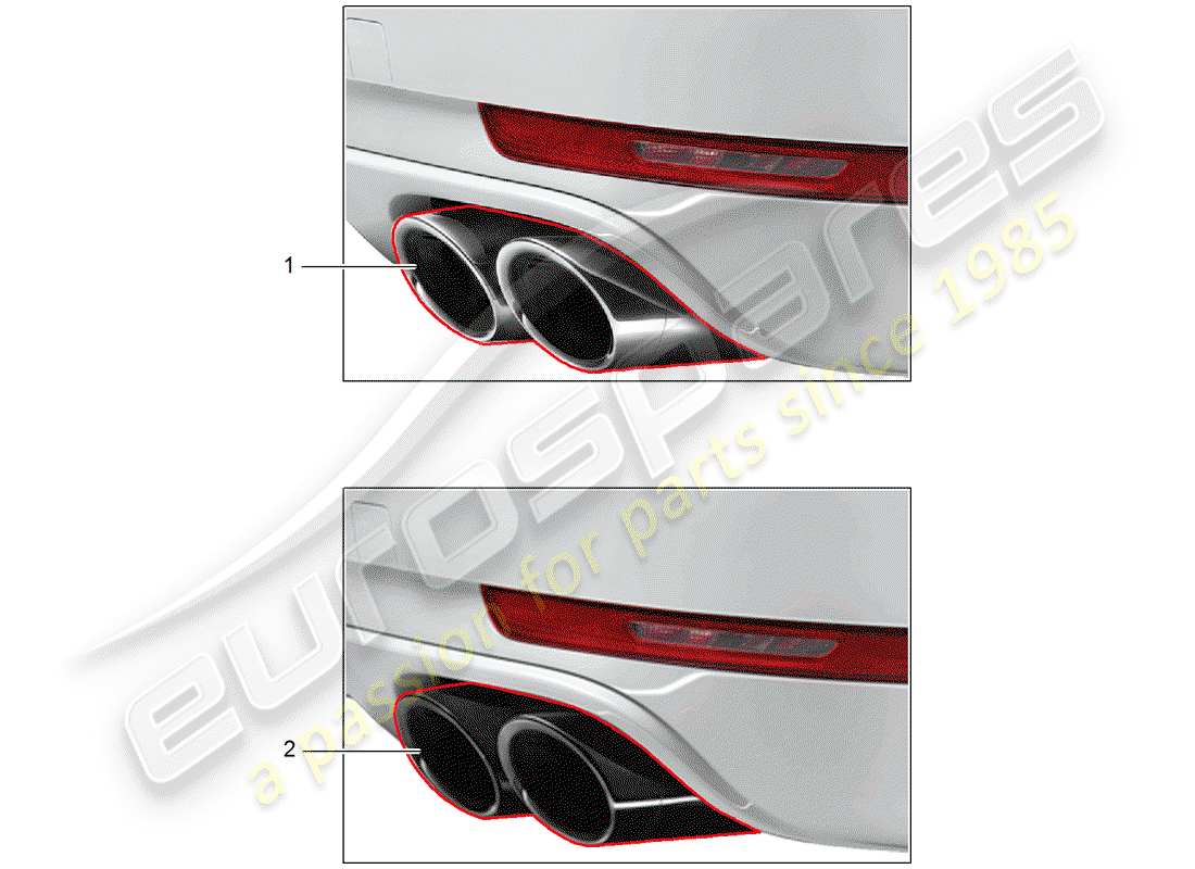 porsche tequipment macan (2015) tailpipe part diagram