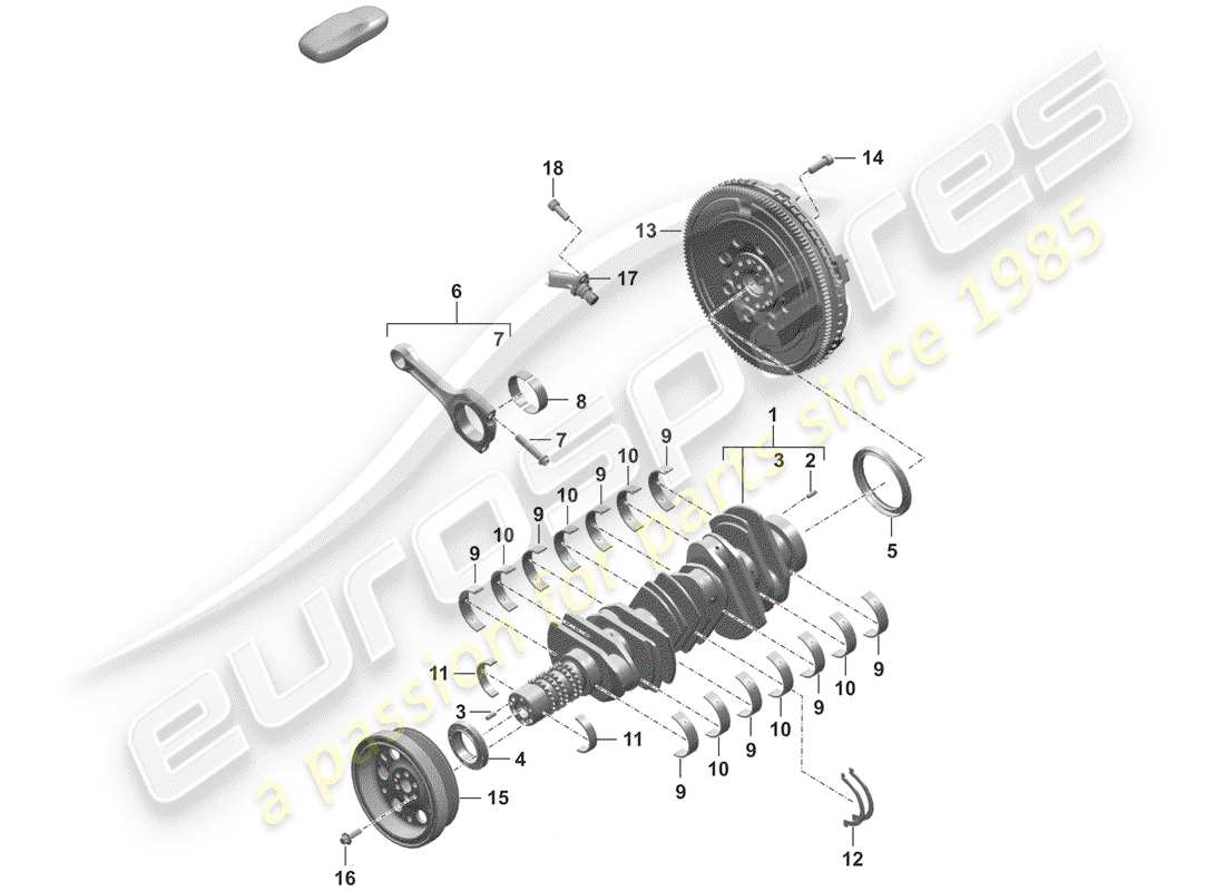 porsche 2019 crankshaft part diagram