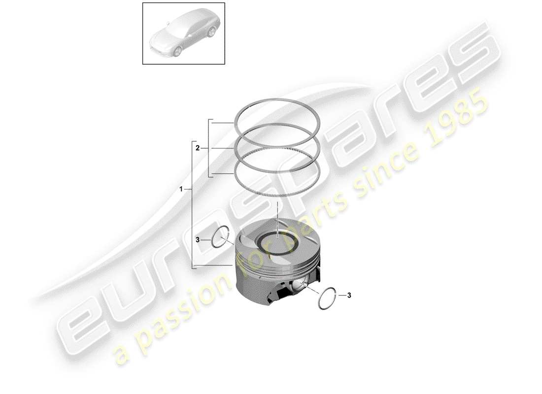 porsche panamera 971 (2020) piston parts diagram