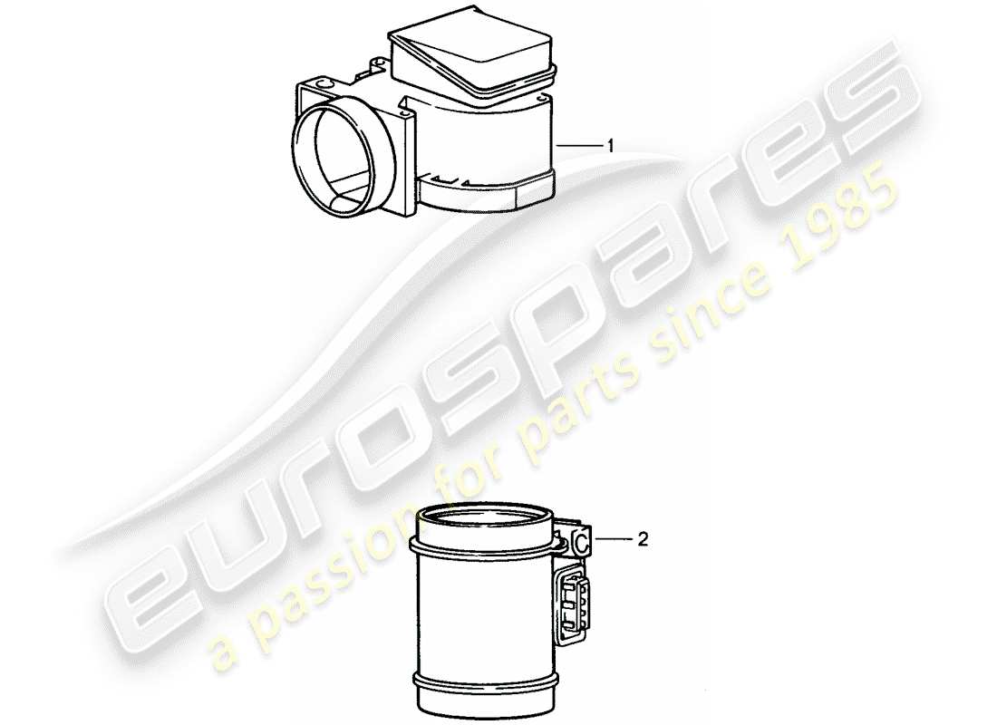 porsche replacement catalogue (1975) mass air flow sensor part diagram