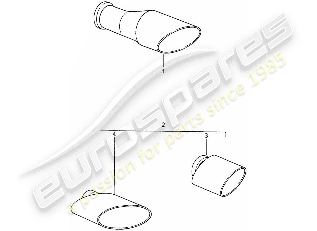 porsche tequipment catalogue (1997) tailpipe parts diagram