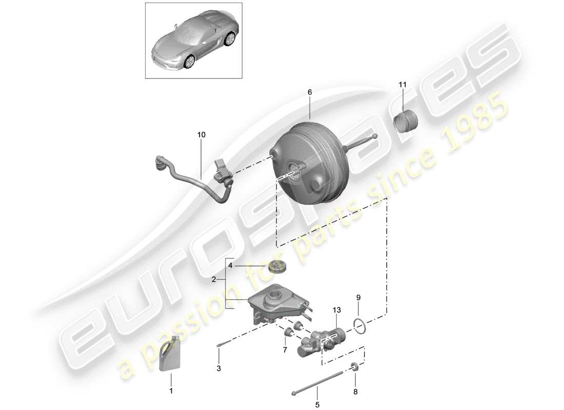 porsche 2016 brake master cylinder part diagram