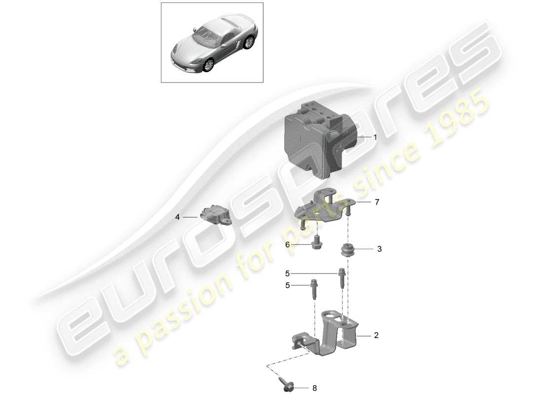 porsche 718 boxster (2019) hydraulic unit parts diagram