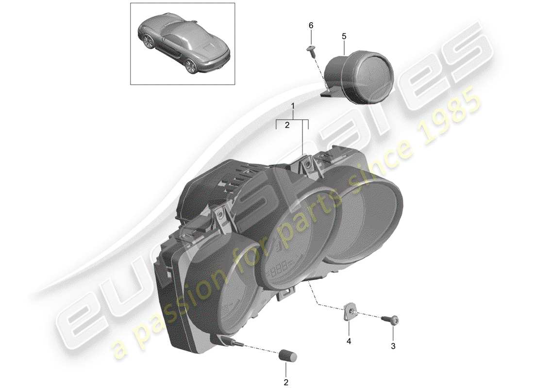 porsche boxster 981 (2013) instruments parts diagram