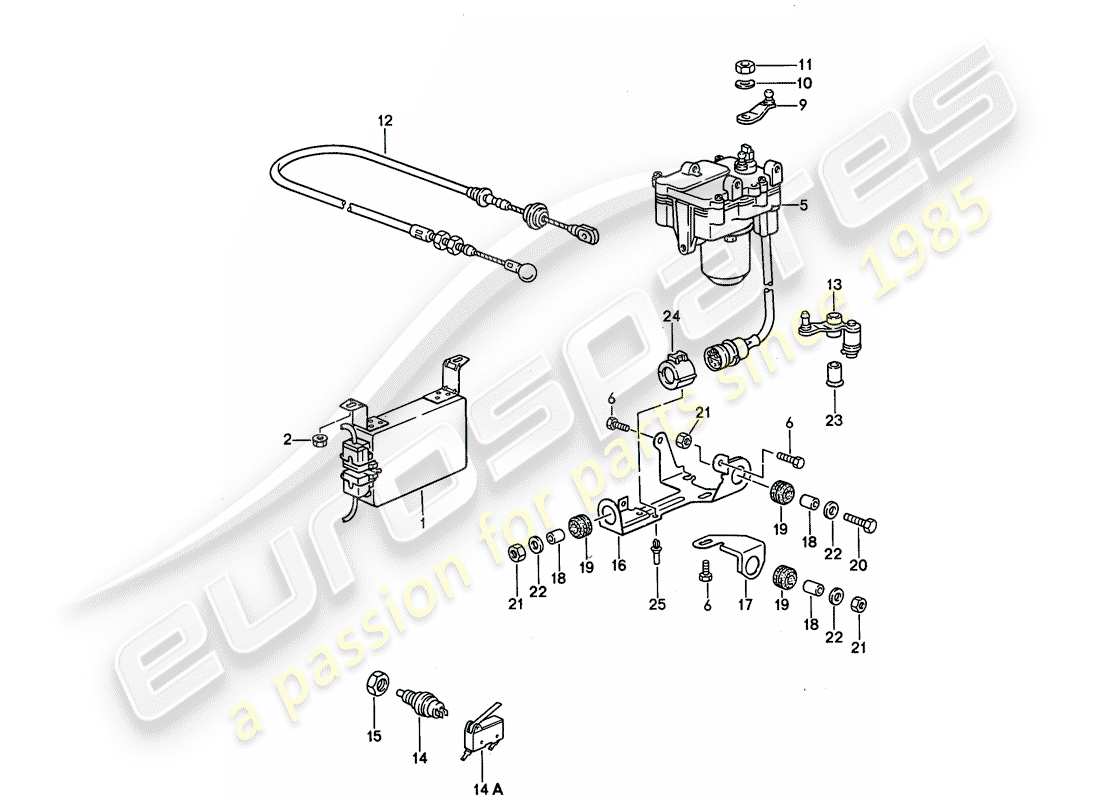 porsche 968 (1994) cruise control system part diagram