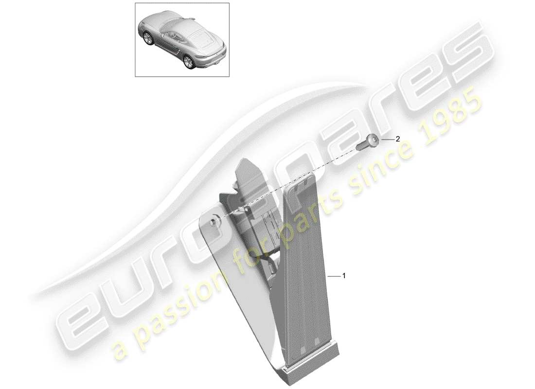 porsche 718 cayman (2018) brake and acc. pedal assembly parts diagram