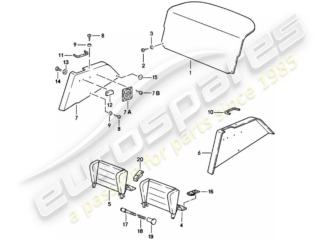 porsche 911 (1983) interior equipment parts diagram