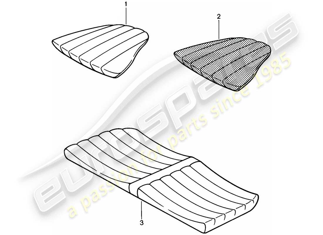 porsche 1986 (911) back seat cushion parts diagram