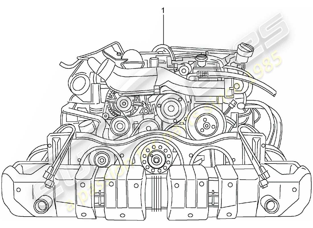 porsche replacement catalogue (1972) replacement engine part diagram