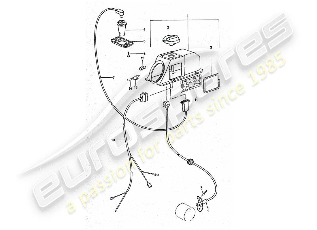 porsche 911 turbo (1977) control mechanism - for - heater part diagram