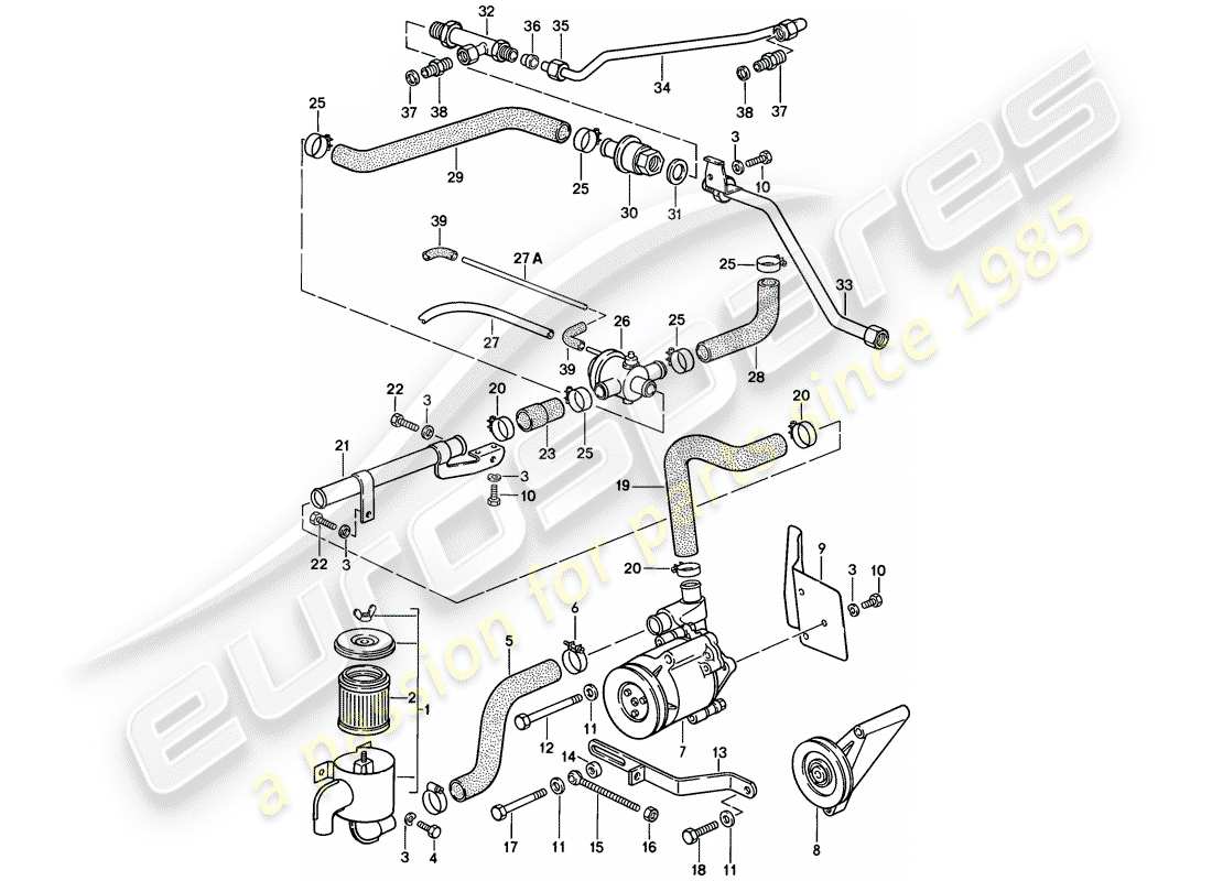 porsche 928 (1986) air injection part diagram