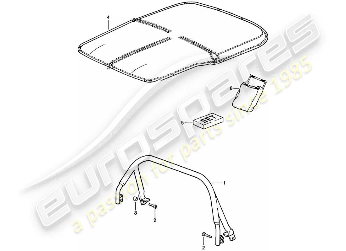 porsche 911 (1981) cover clip - tonneau cover part diagram