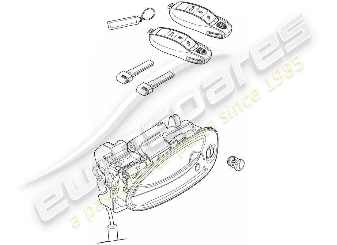 porsche panamera 970 (2016) set of locks part diagram