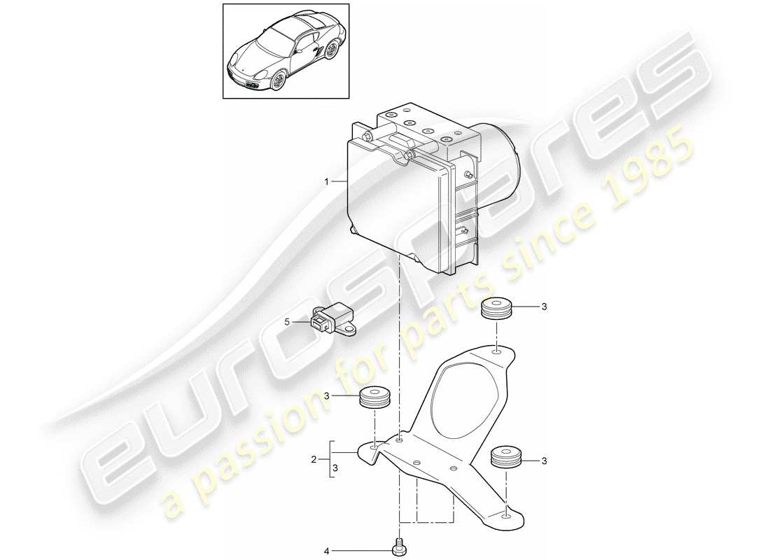 porsche cayman 987 (2010) hydraulic unit parts diagram