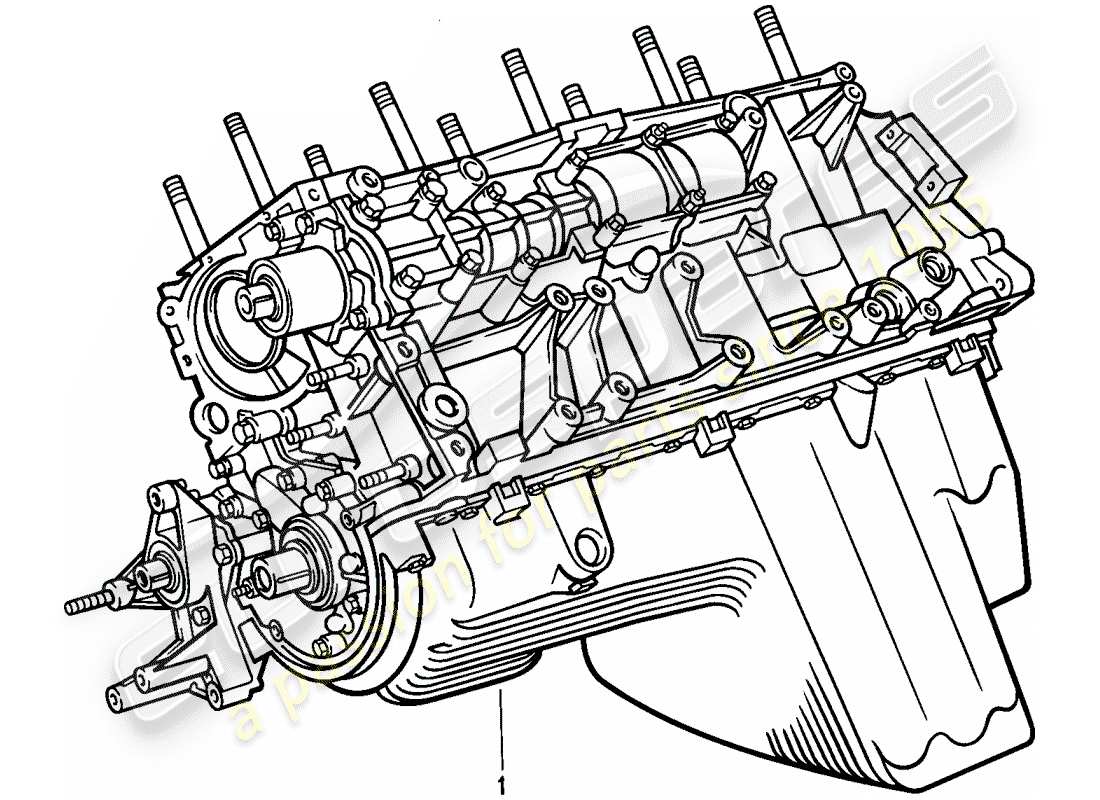 porsche 924s (1987) short engine - crankcase part diagram
