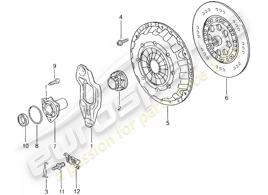 porsche 996 (2004) clutch parts diagram