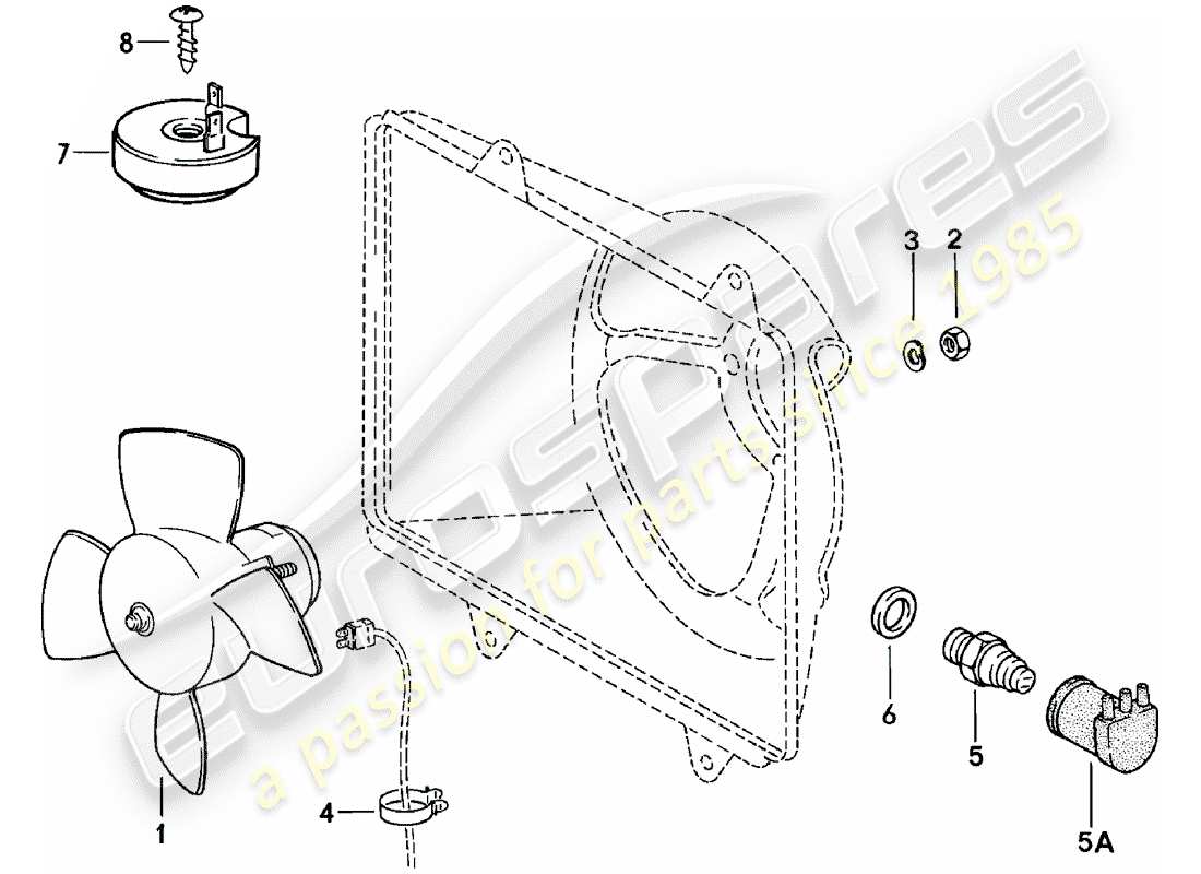 porsche 924 (1980) electric fan part diagram