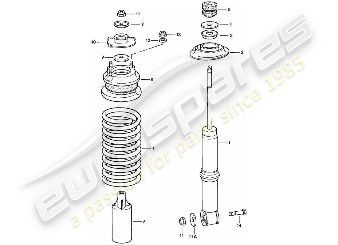 porsche 928 (1978) suspension - front axle parts diagram