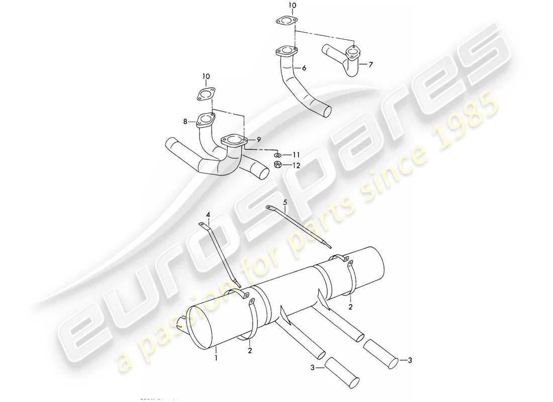 porsche 356/356a (1956) silencer - and - accessories parts diagram