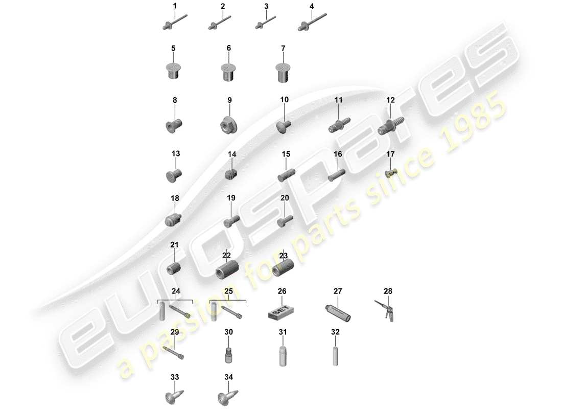 porsche panamera 971 (2019) fasteners parts diagram